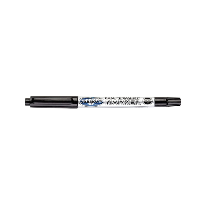 Marker permanent CENTRUM Dual, negru, cu 2 varfuri 0.4 si 1.0 mm