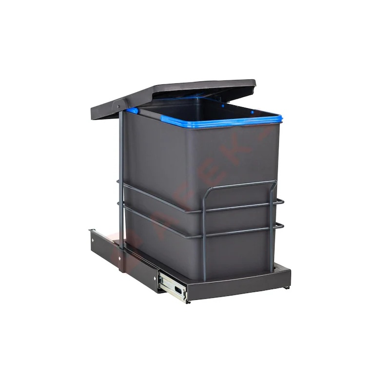 Cos gunoi plastic incorporabil, 26L, antracit, Energo pentru casa si proiecte eficiente