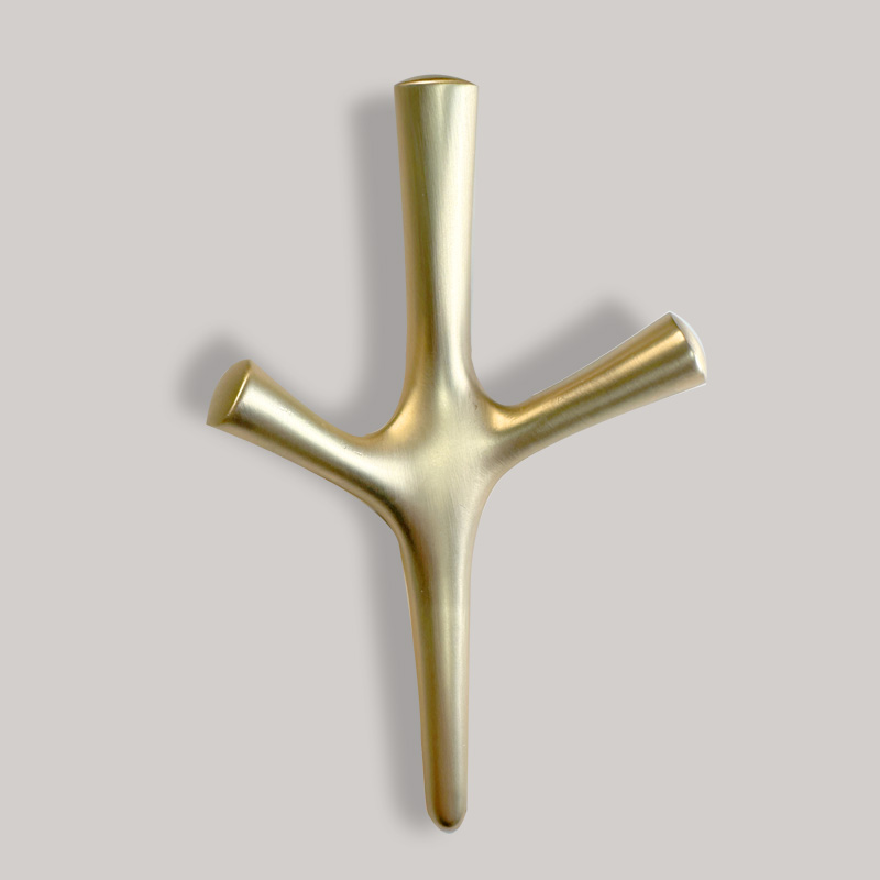 Cuier metalic DCM-C4, 3 agatatori, finisaj auriu periat