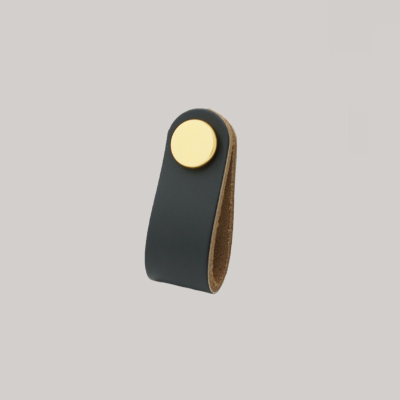 Buton mobilier SOFT P3, pvc, finisaj negru cu detalii aurii