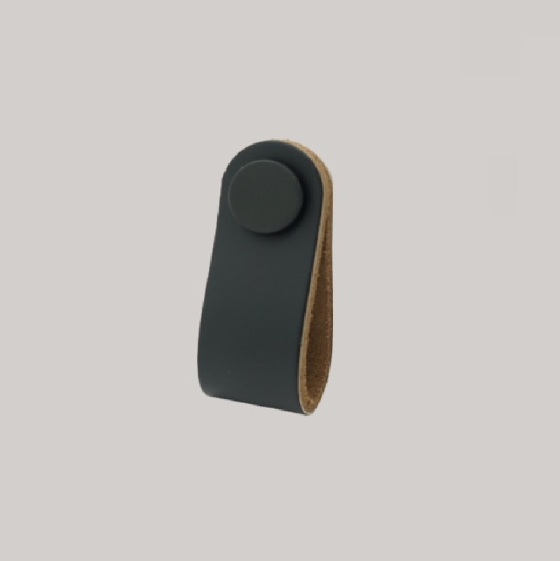 Buton mobilier SOFT P3, pvc, finisaj negru cu detalii negre