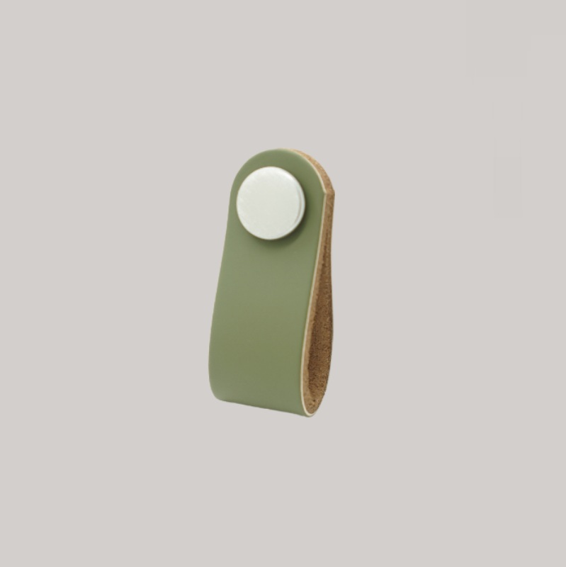 Buton mobilier SOFT P3, pvc, finisaj verde cu detalii inox