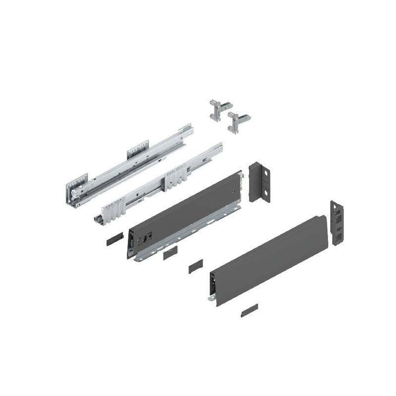 Merivobox M 500mm - H91mm Gri Orion, cuplaj inserta, M/M Blum pentru casa si proiecte eficiente