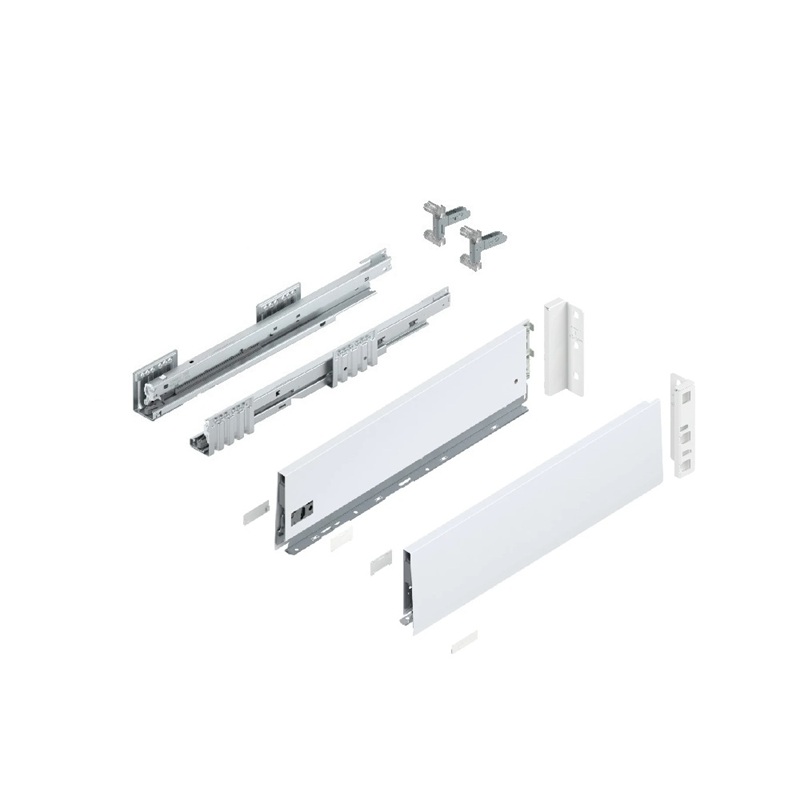 Merivobox K 450mm - H129mm Alb Matase, cuplaj inserta, K/K Blum pentru casa si proiecte eficiente