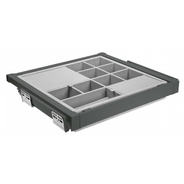 GTV Sertar organizator ELITE, cu amortizare, 700 mm, gri antracit