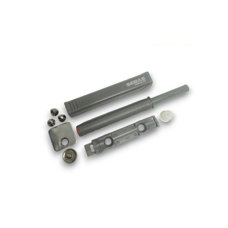 Tip-on push to open magnetic, montaj in cant sau cu placuta adaptoare, gri, Temax