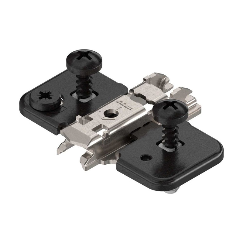 Placuta in cruce clip, H0, 3D, diblu Expando, FI 5mm negru onix, Blum