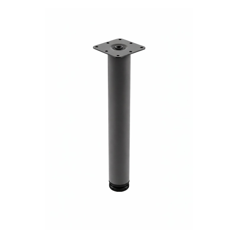 Picior metalic mobilier rotund, ajustabil, D40mm, H710mm, gri pentru casa si proiecte eficiente