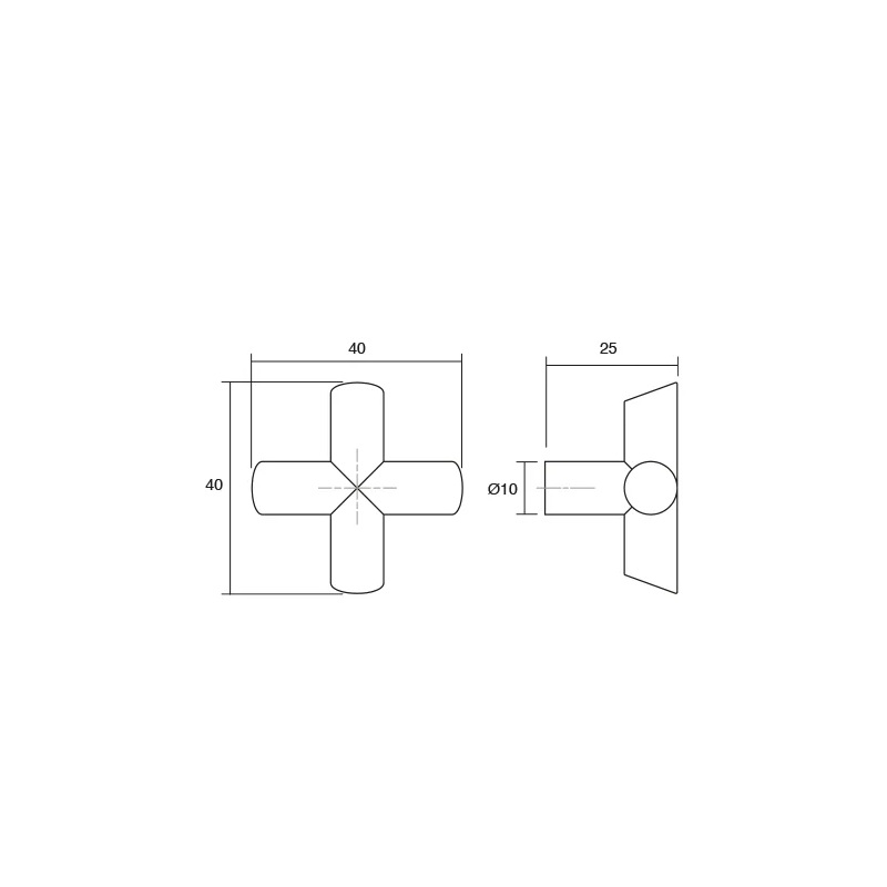 Buton EQUIS, 40X40, negru mat, Viefe 2