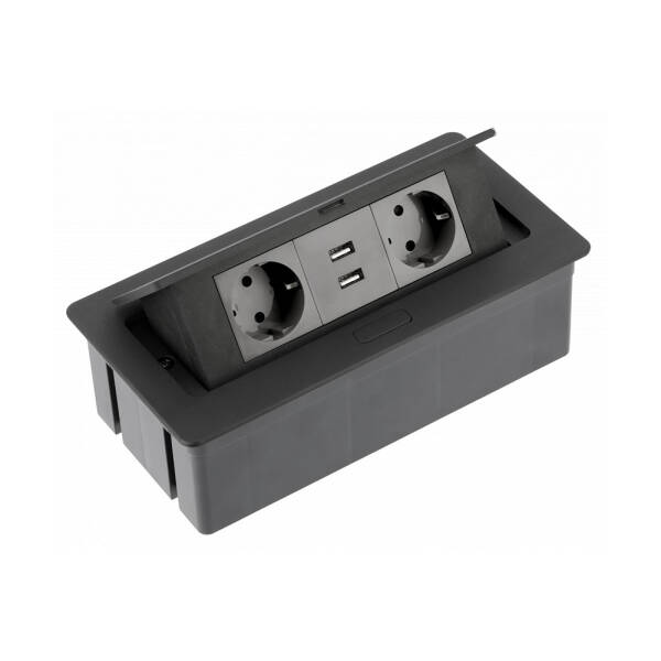 GTV Priza incorporabila SOFT, USB 2,1A, negru pentru casa si proiecte eficiente