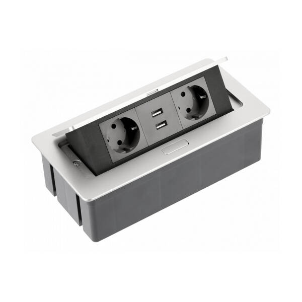 GTV Priza incorporabila SOFT, USB 2,1A, gri pentru casa si proiecte eficiente