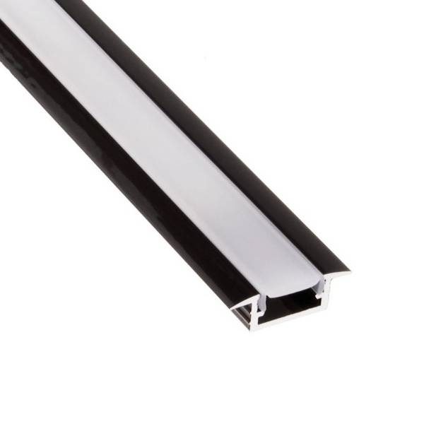 Profil banda led, INLINE MINI XL, cu masca, finisaj negru, 2 metri
