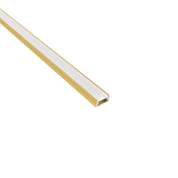 Profil banda LED, Line Mini, difuzor opac, finisaj auriu, 2 metri pentru casa si proiecte eficiente