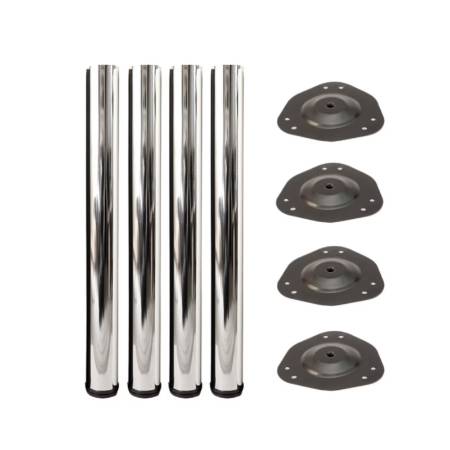 Picior masa rotund, inaltime 710 mm, eco, finisaj crom, set 4 bucati