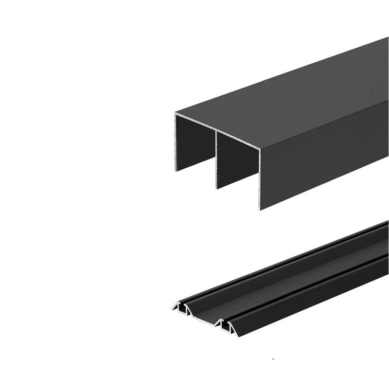 KIT sine pentru dressing, dubla, Adoor, finisaj negru mat, 2 metri, Hafele